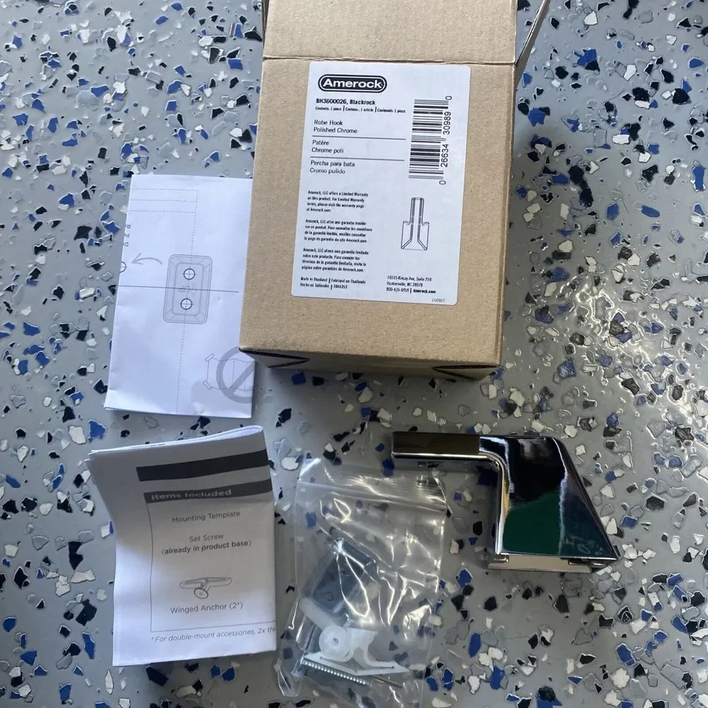 Amerock BH36000 Blackrock Single Robe Hook‎ Polish Chrome New